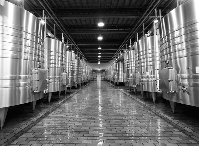 <p>The Château d’Armailhac vat room, entirely gravity-fed, contains 23 stainless steel vats.</p>
